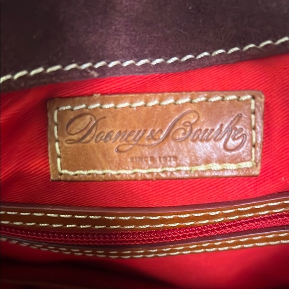 Dooney & Bourke Burgundy Fall Suede Leather Women's Bag and Matching Wallet Set - Picture 10 of 14